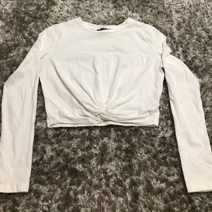 Two long sleeve crop tops
